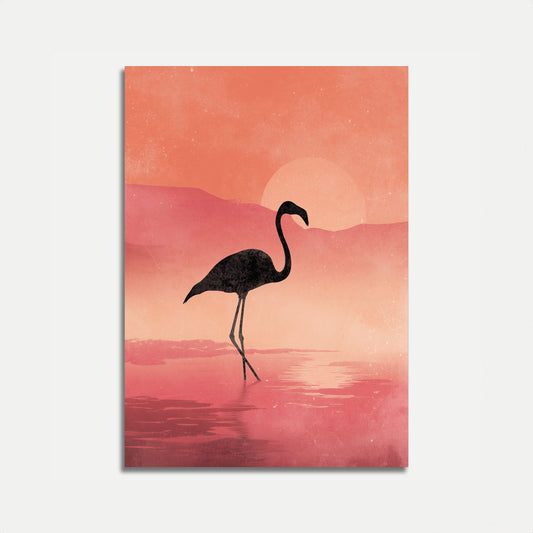 Flamingo Sunset Silhouette Poster