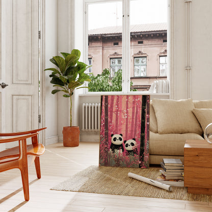 Pink Bamboo Panda Poster