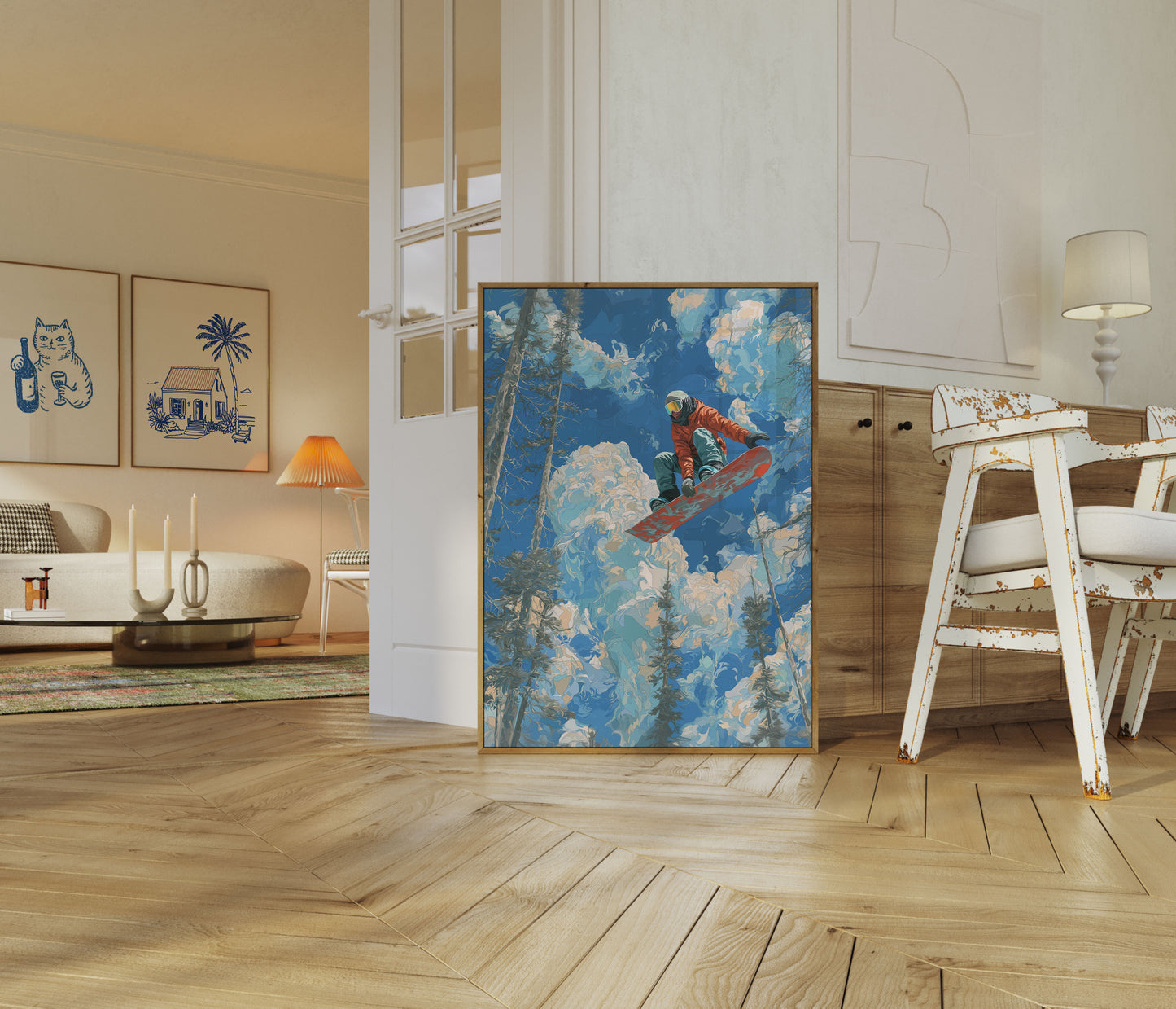 Póster de snowboard Sky Dance