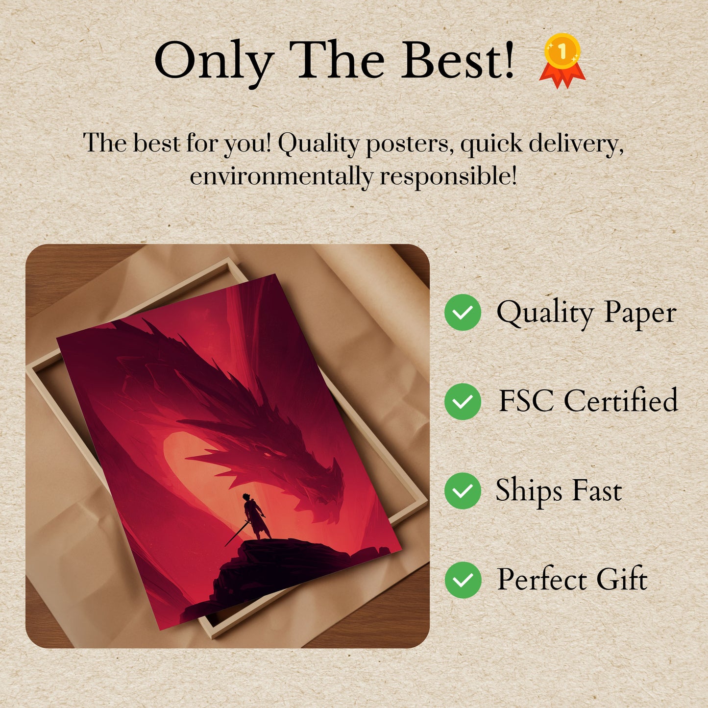 Póster épico de enfrentamiento con dragones