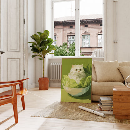 Pluizige Kat in Slakom Poster