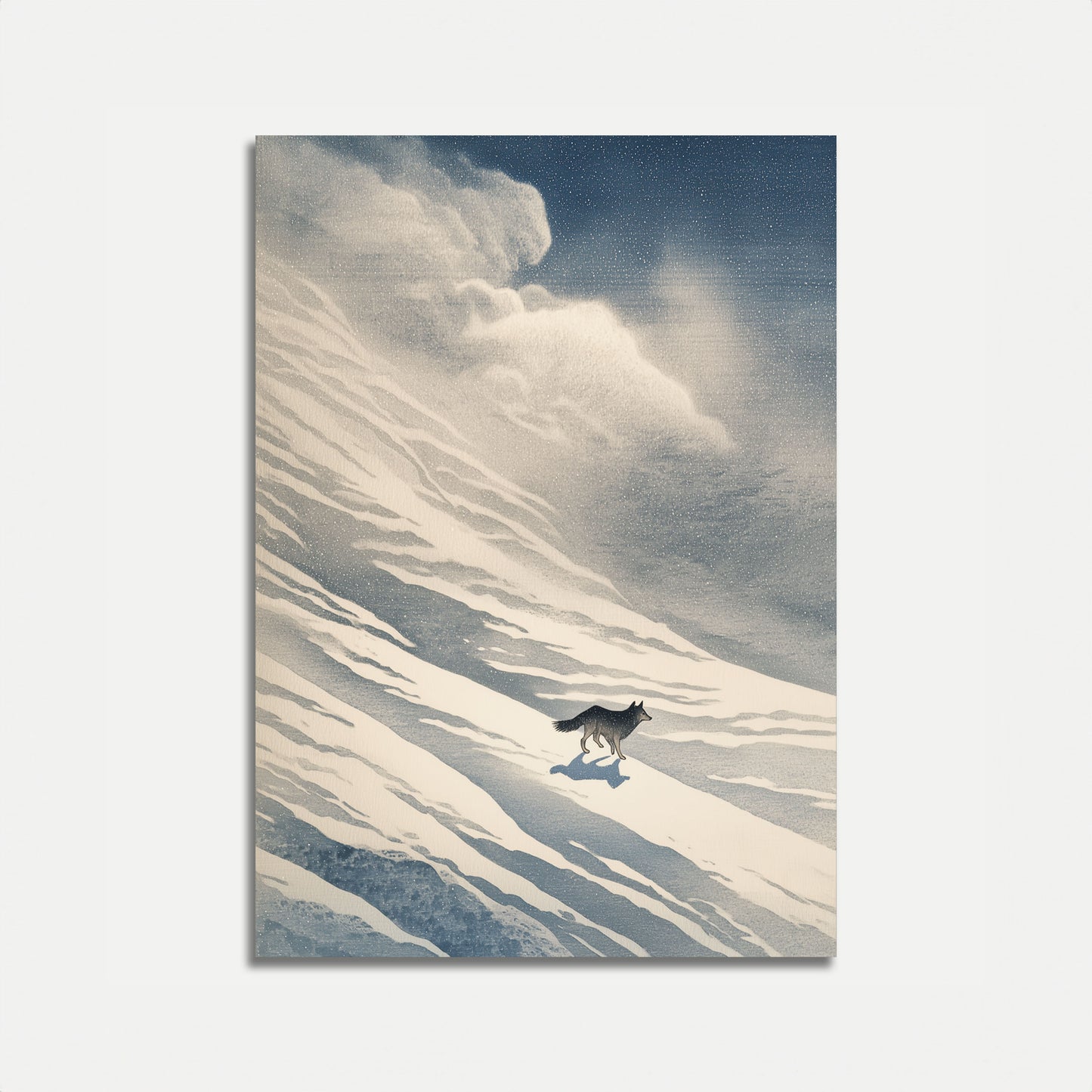 Wolf Running Through Snow Poster