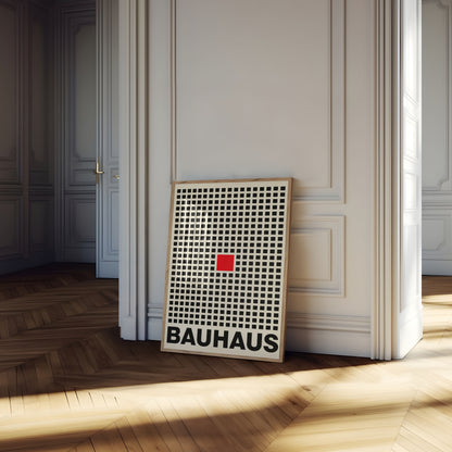 Bauhaus Red Square Minimalist Poster