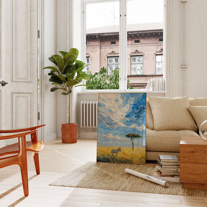 Lone Zebra African Savanna Poster