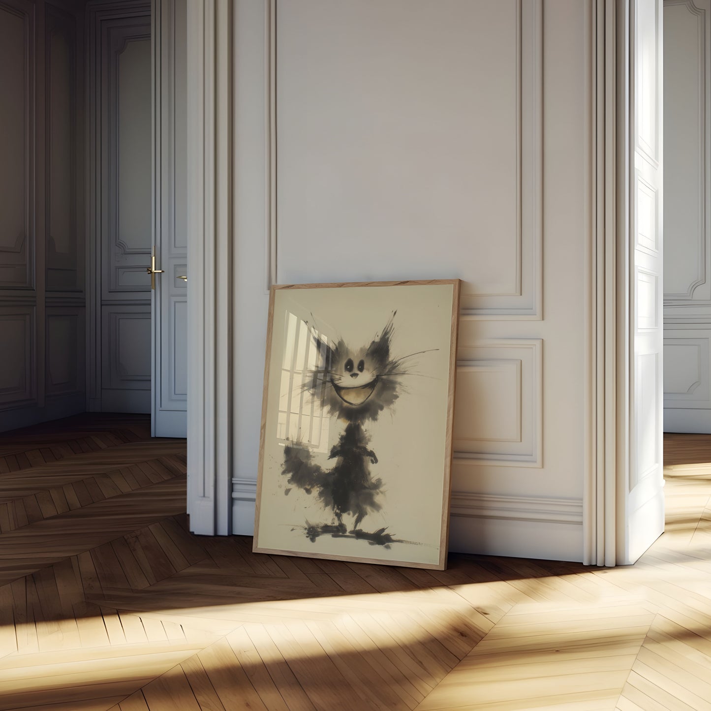 Ink Splash Cat Silhouette Poster
