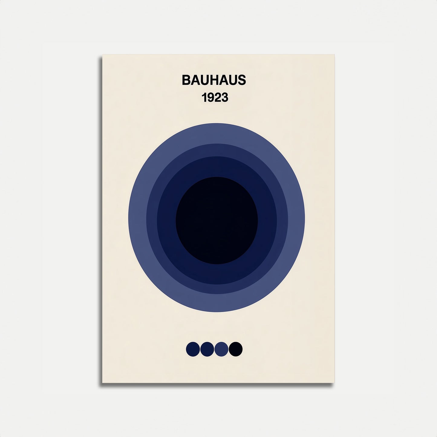 Bauhaus Blue Concentric Circles Poster