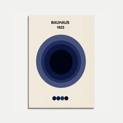 Bauhaus Blue Concentric Circles Poster