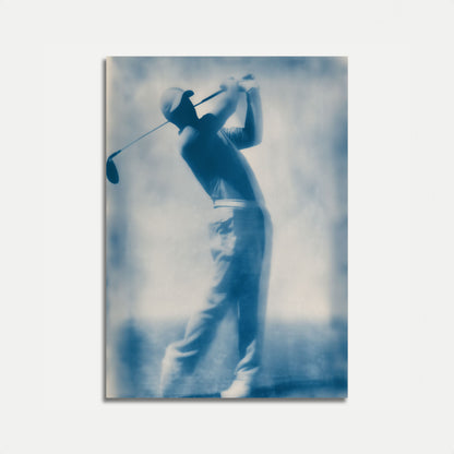 Swing in Blue Golfer Poster