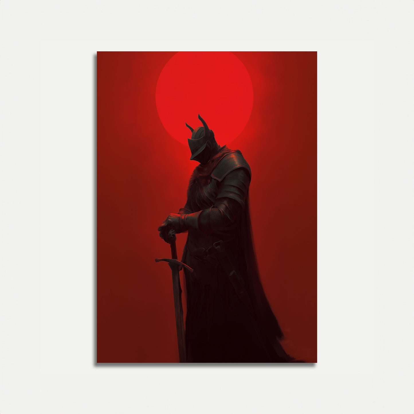 Dark Knight Crimson Sunset Poster