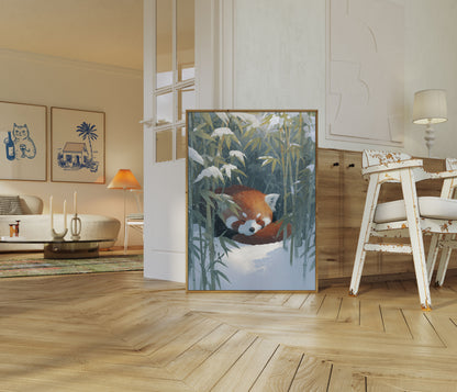 Red Panda in Winter Poster