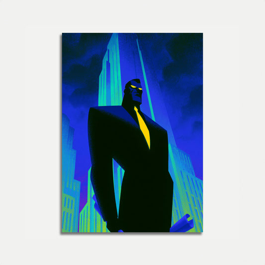 Dark Knight in Neon City Poster