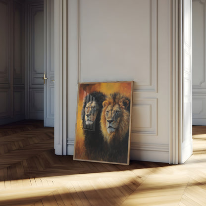 Majestic Lions Golden Hour Poster