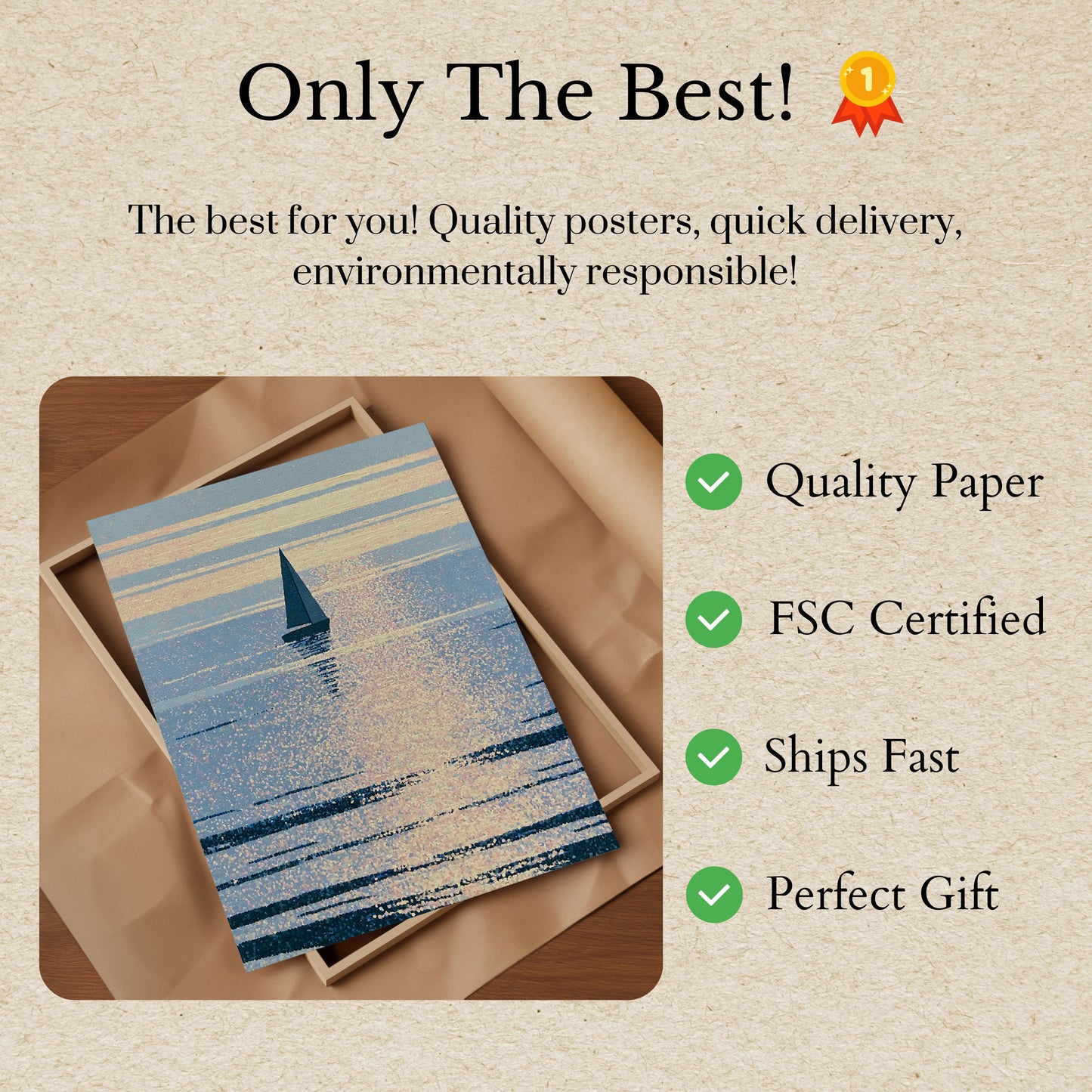 Sailboat on Shimmering Waters Poster
