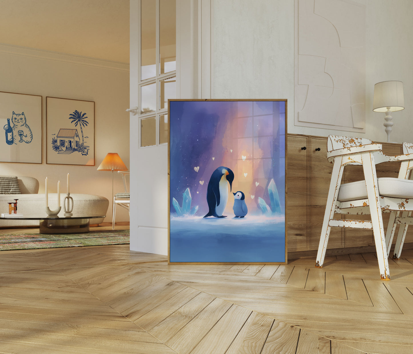 Penguin Love Crystal Poster