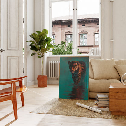 Affiche Jaguar Traversant l'Eau