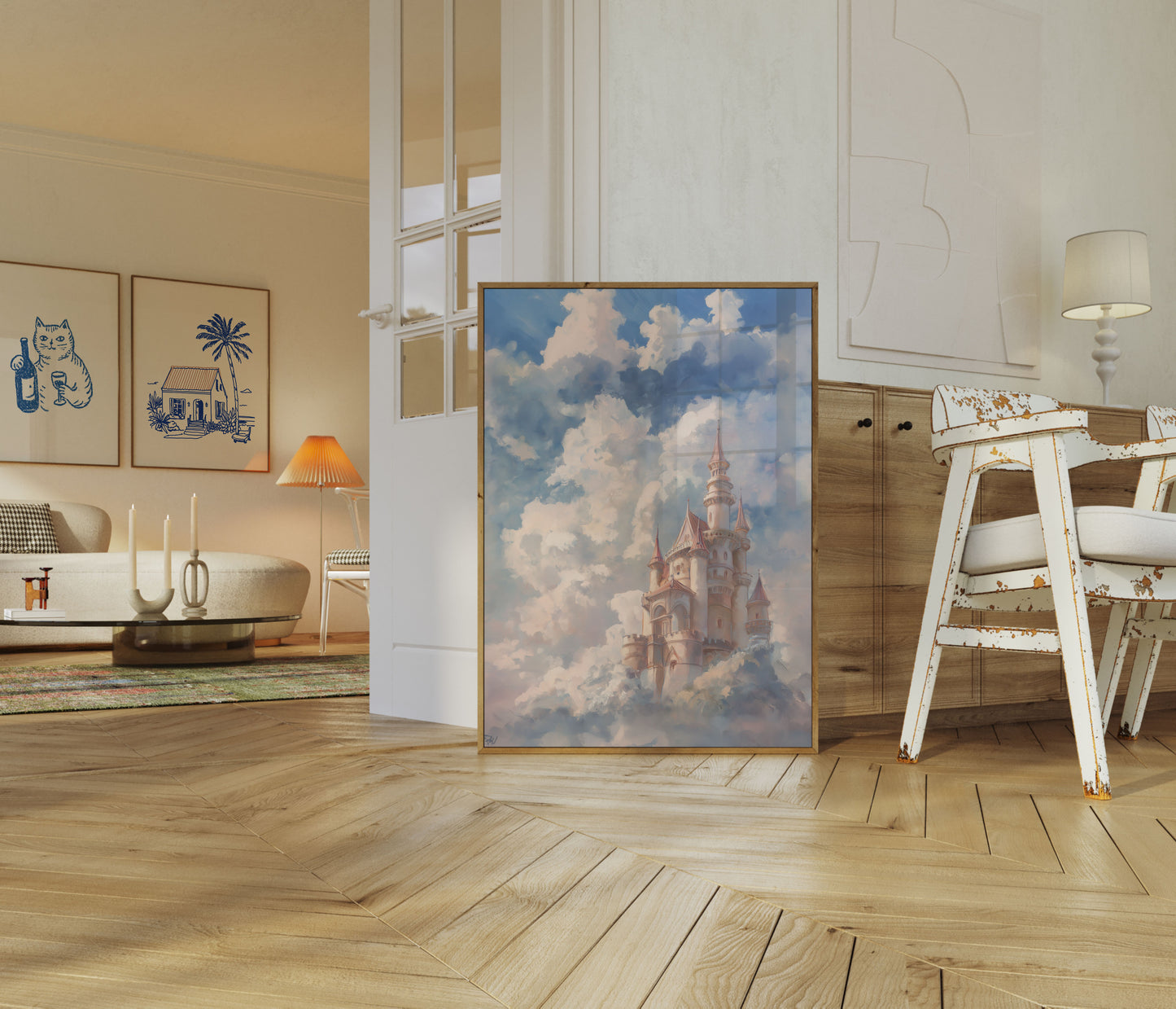 Floating Castle in the Clouds Poster