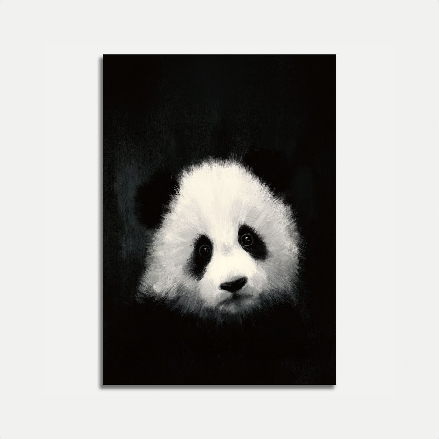 Póster de retrato de panda esponjoso