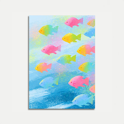 Colorful Fish School Poster