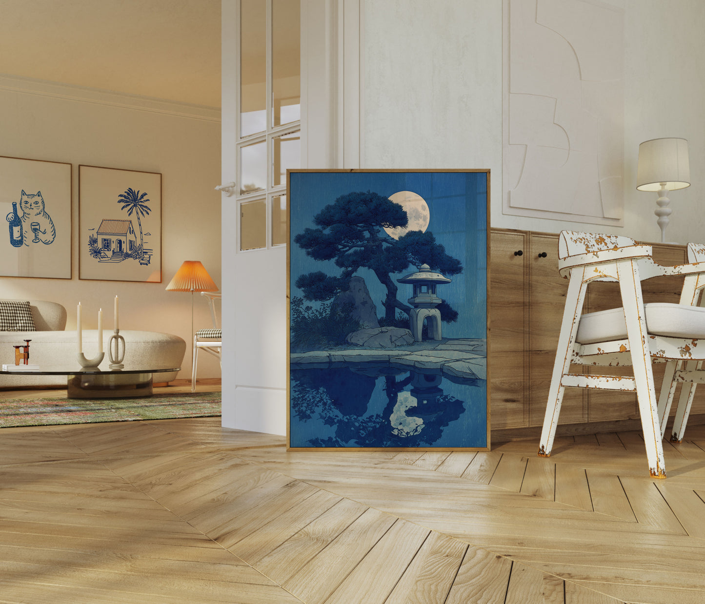 Affiche du Jardin Japonais au Clair de Lune