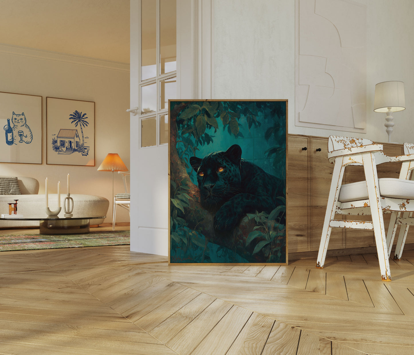Black Panther in the Jungle Poster