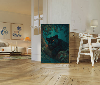 Black Panther in the Jungle Poster