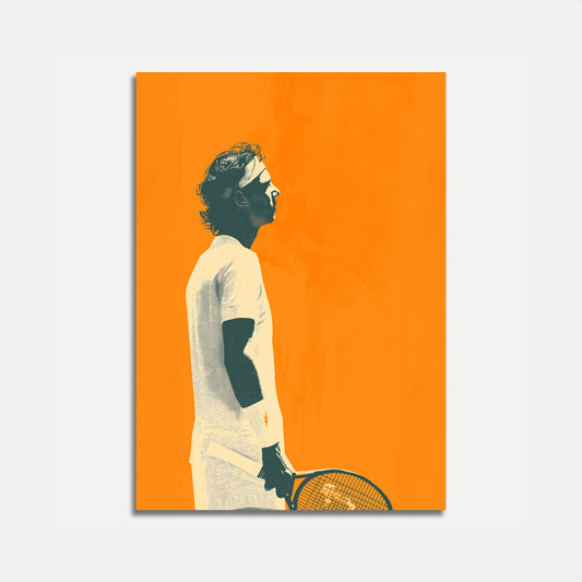 Tennislegende Orange Court Poster