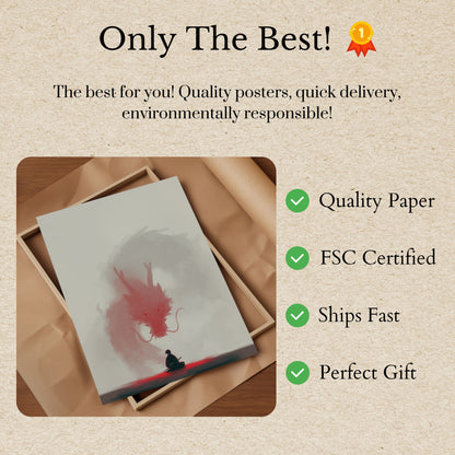 Póster de meditación del Dragón Carmesí