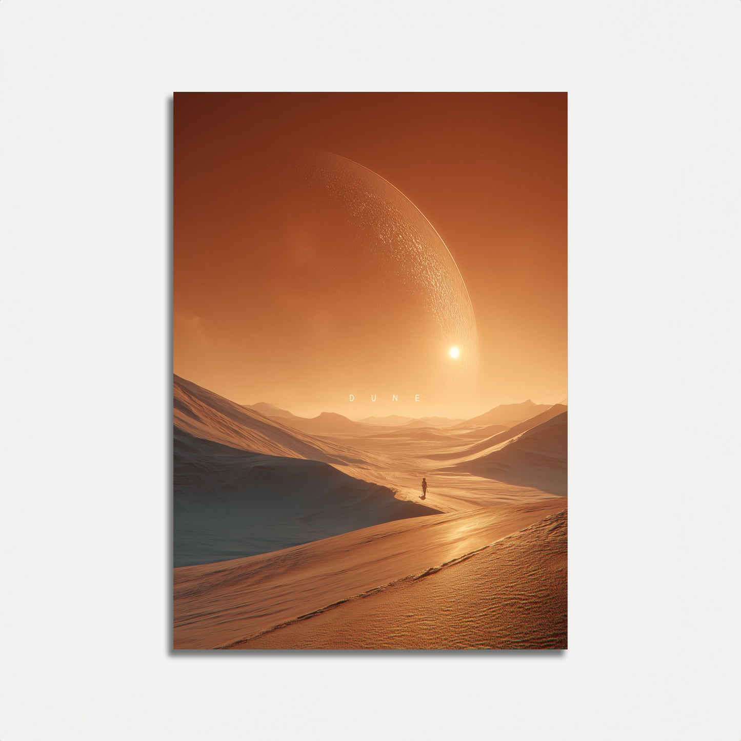 Póster de paisaje desértico de dunas épicas