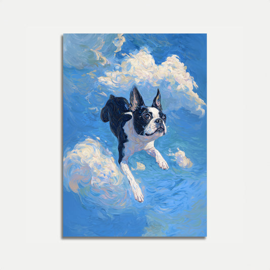 Affiche flottante du Boston Terrier