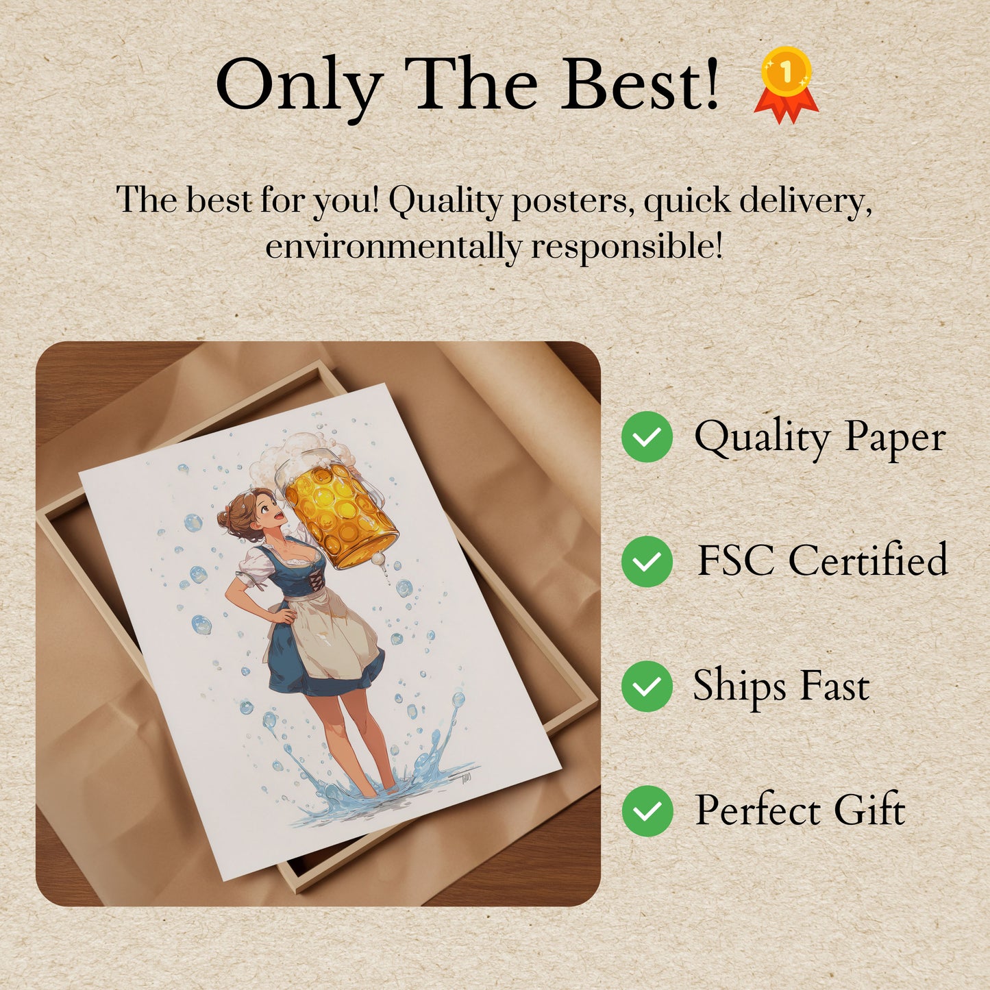 Bavarian Beer Splash Anime Poster