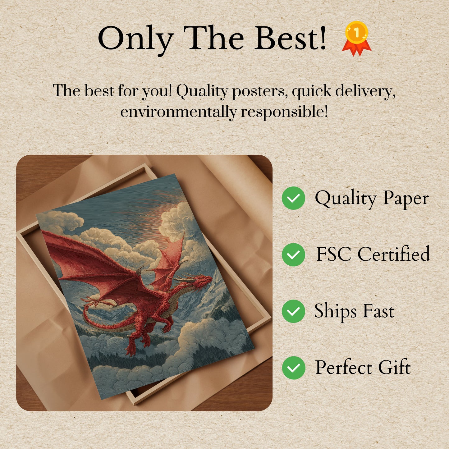 Póster del guerrero del cielo del dragón carmesí