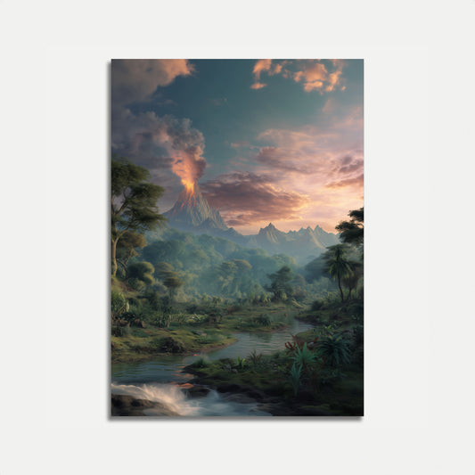 Ancient Volcanic Landscape Poster