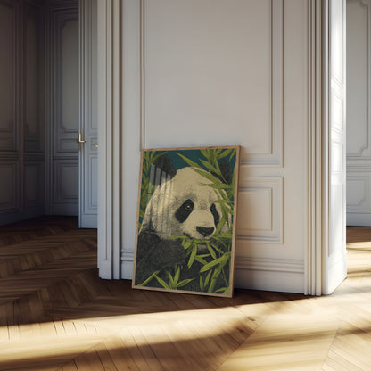 Giant Panda Bamboe Eetende Poster