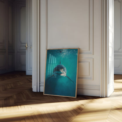 Hvid Hajfisk Ocean Plakat