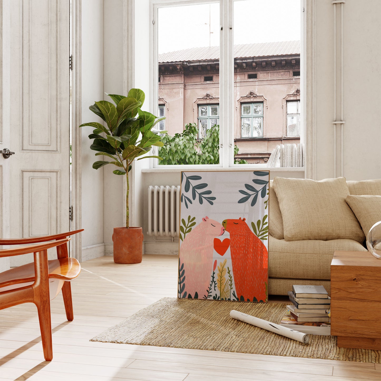 Love Capybaras Woodland Poster