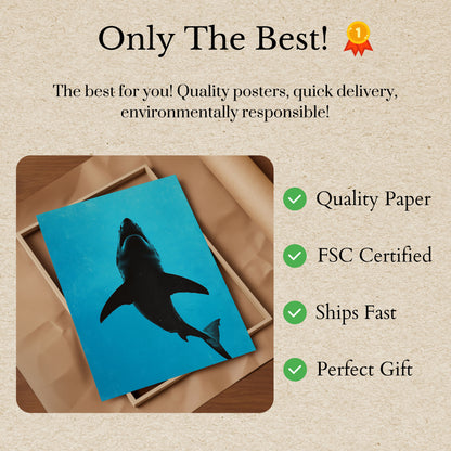 Great White Shark Silhouette Poster