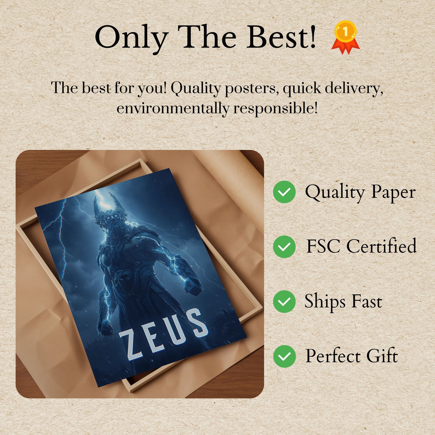 Plakát Zeus, Bůh hromu