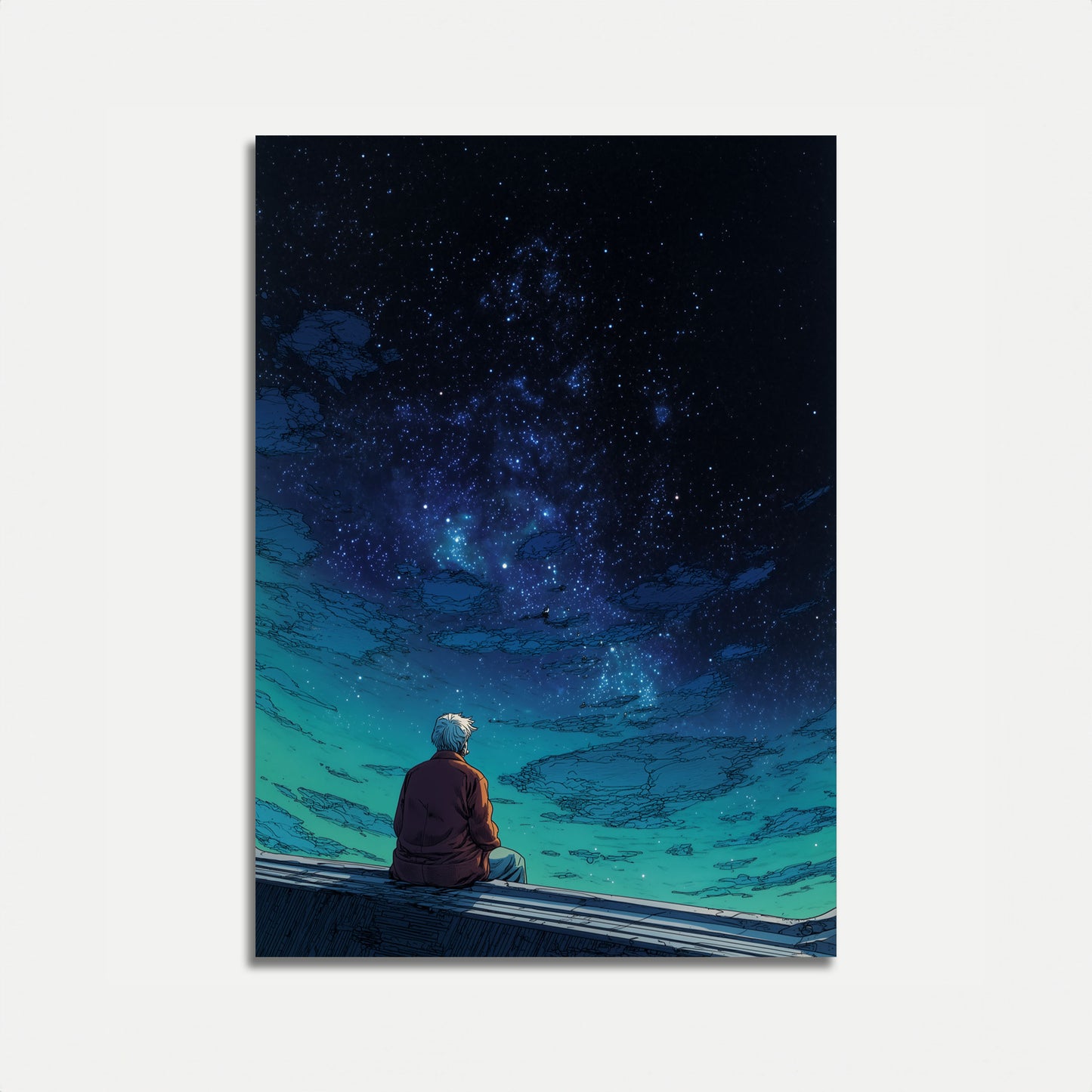 Starry Night Contemplation Poster