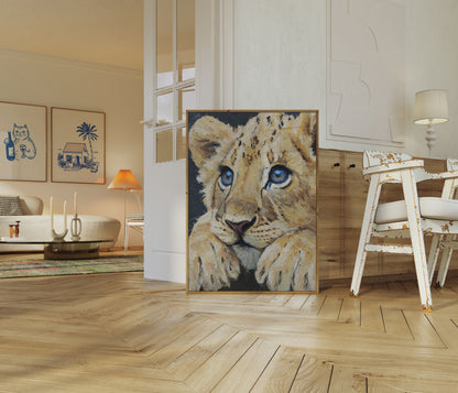 Gouden Luipaard Blauwe Ogen Poster