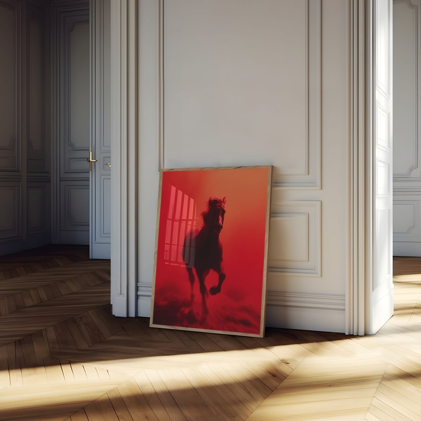 Fierce Red Horse Running Poster