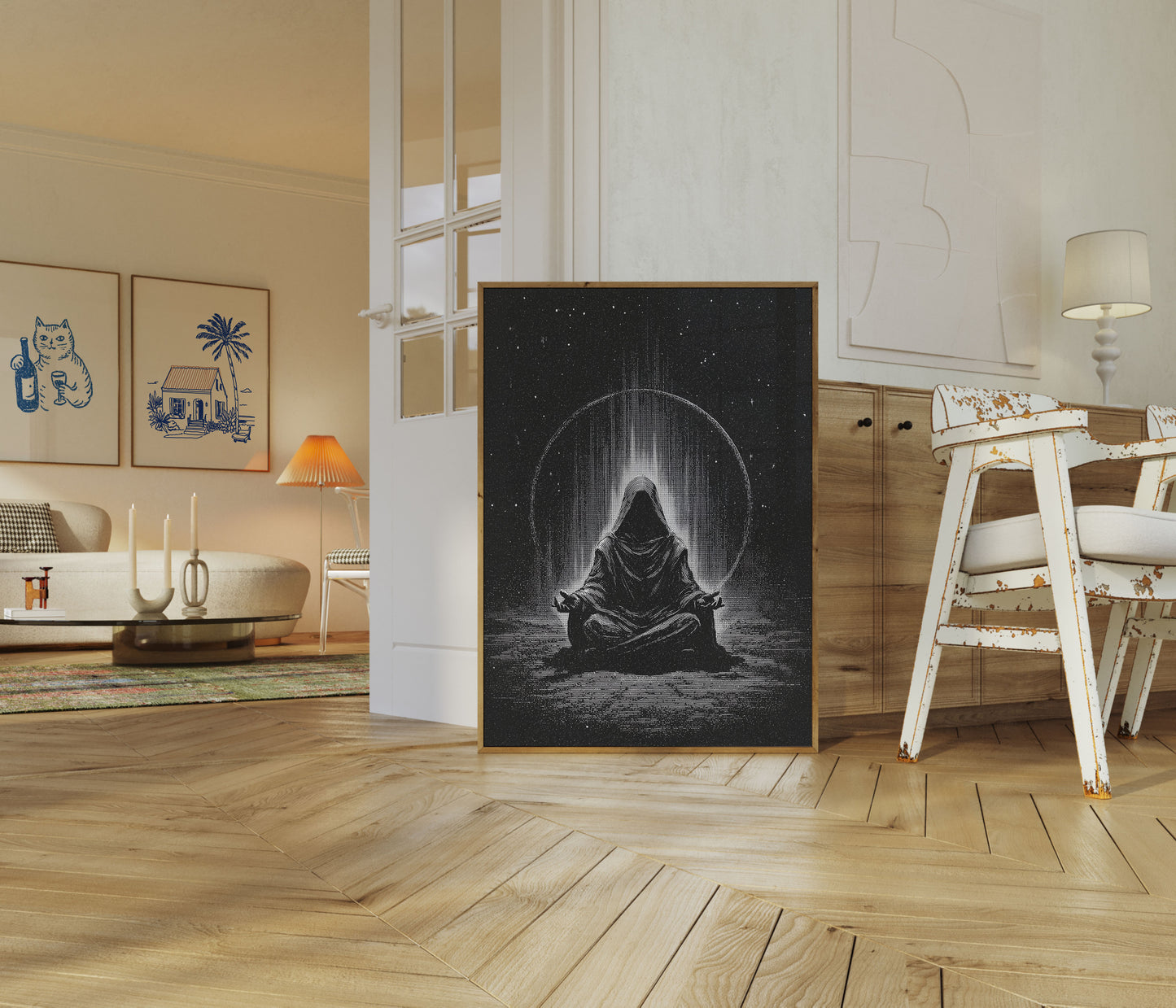 Cosmic Meditation in Starlight Poster