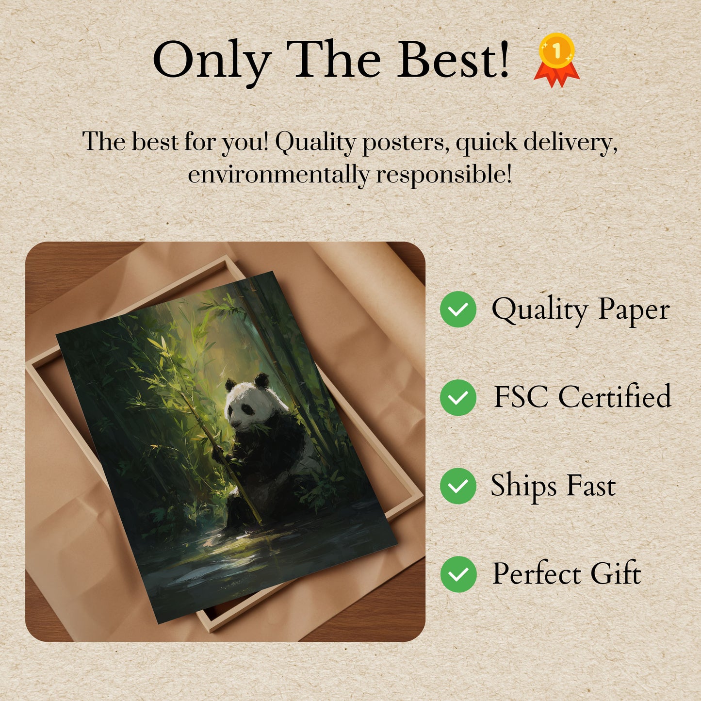 Serene Panda Bamboo Forest Poster