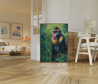 Mandrill in the Jungle Poster