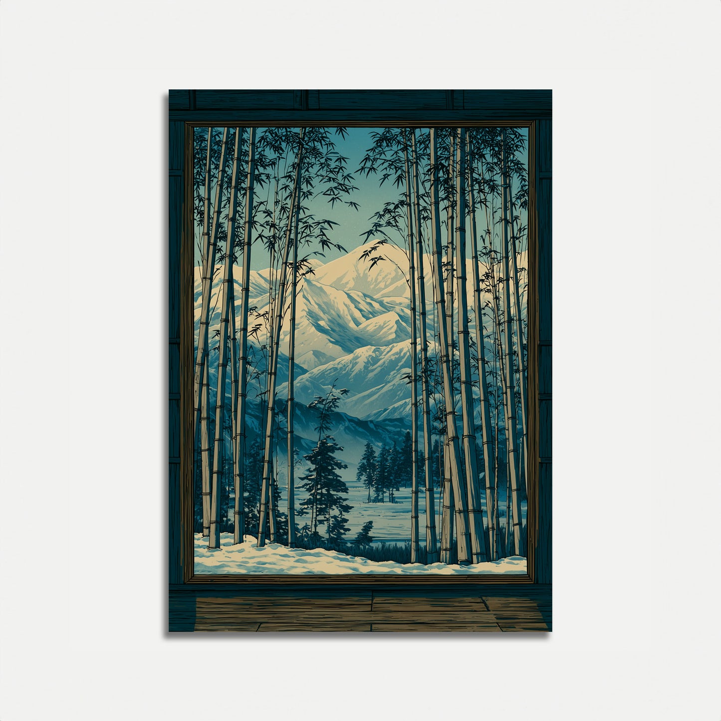 Bamboo Forest Mountain Vista Poster