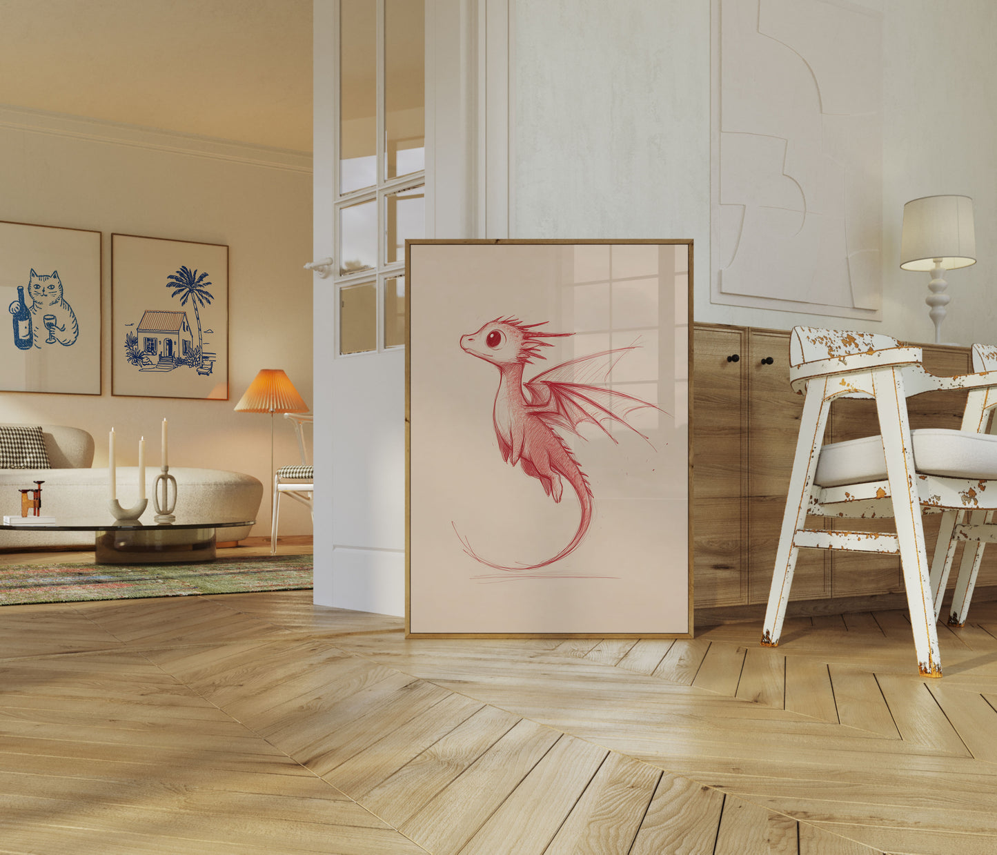 Crimson Dragonling Sketch Poster