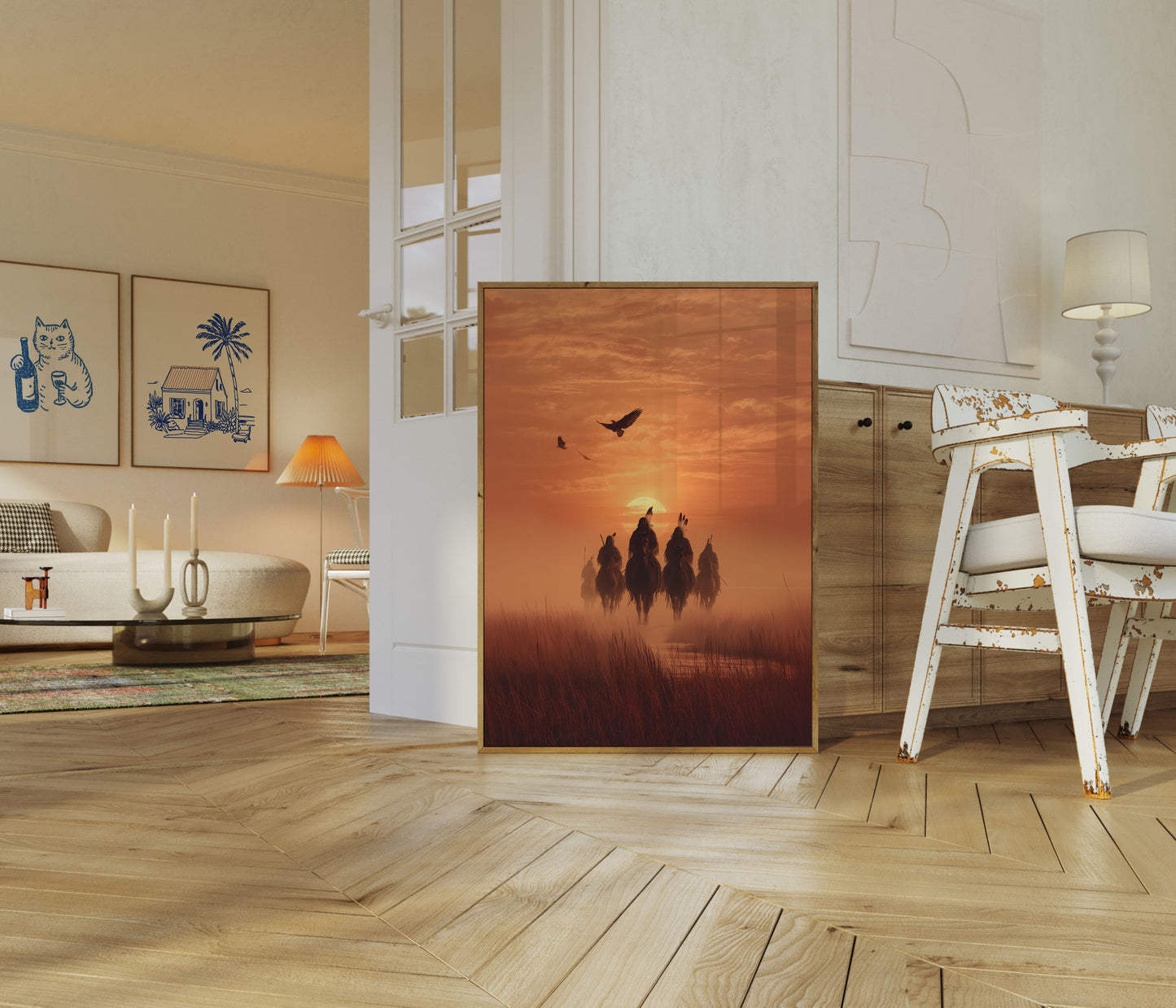 Native American Sunset Riders Poster