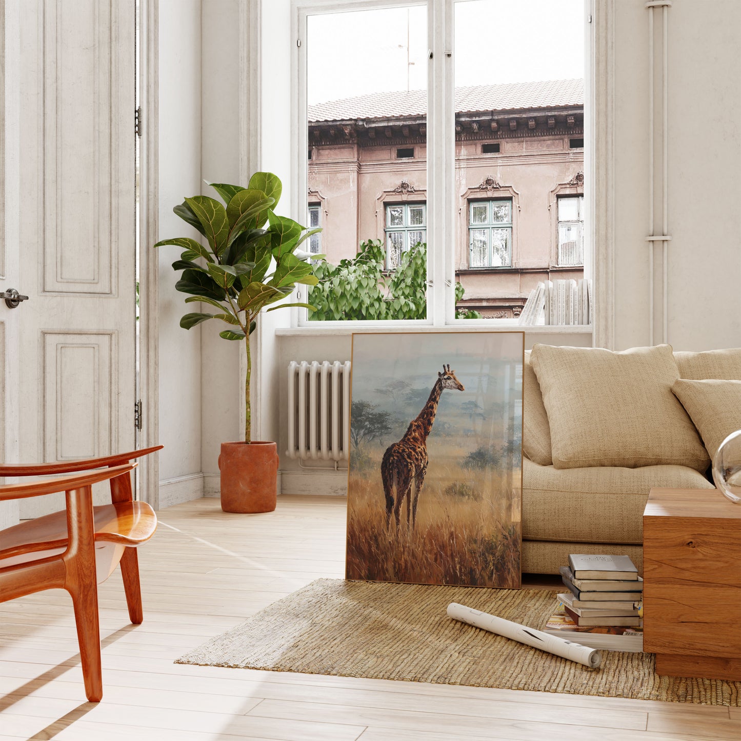 Serene Savanna Giraffe Poster