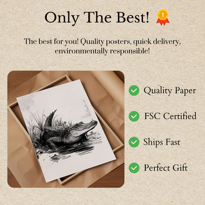 Póster del pantano de cocodrilos feroces