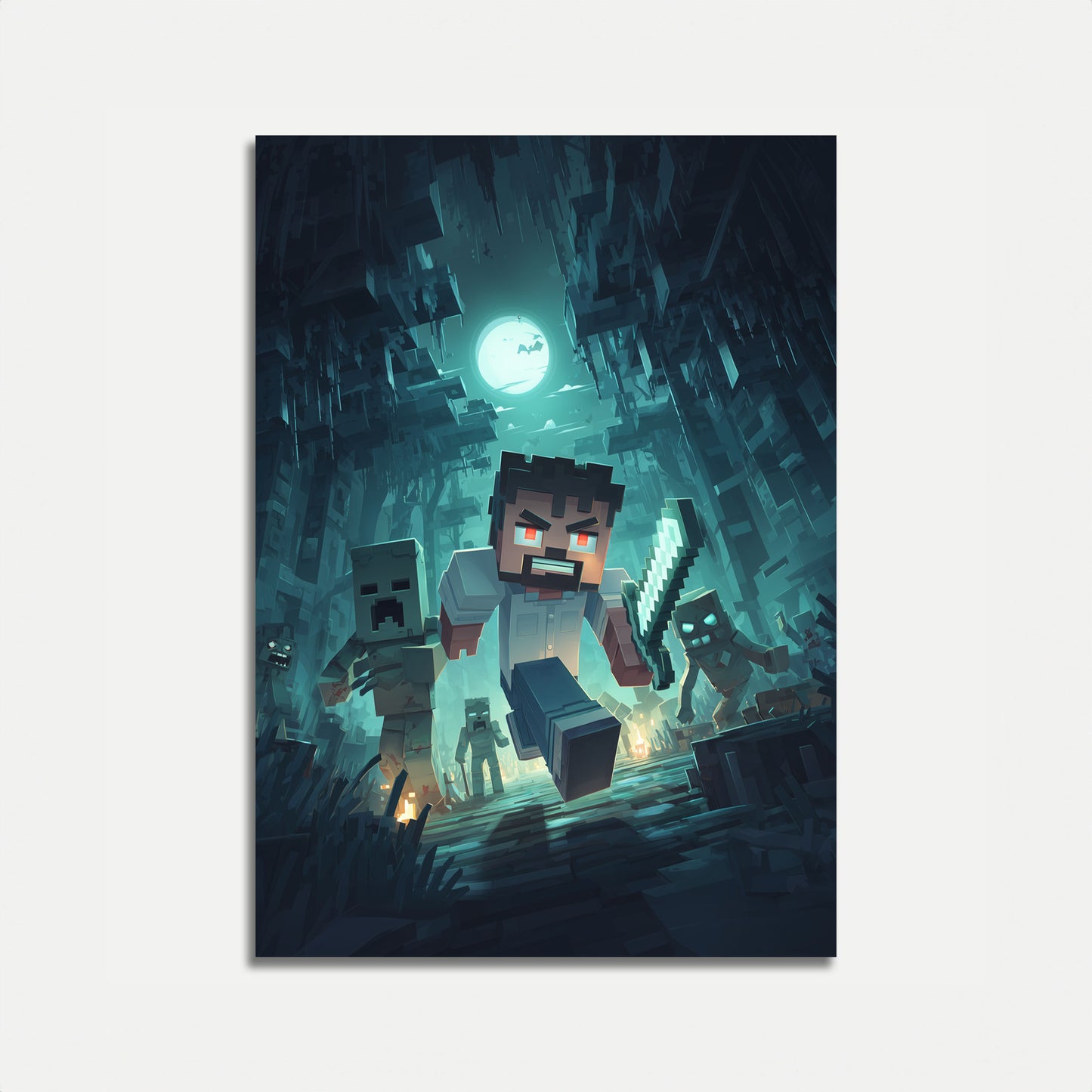 Minecraft Maanlicht Overlevingsposter
