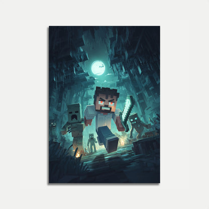 Minecraft Maanlicht Overlevingsposter